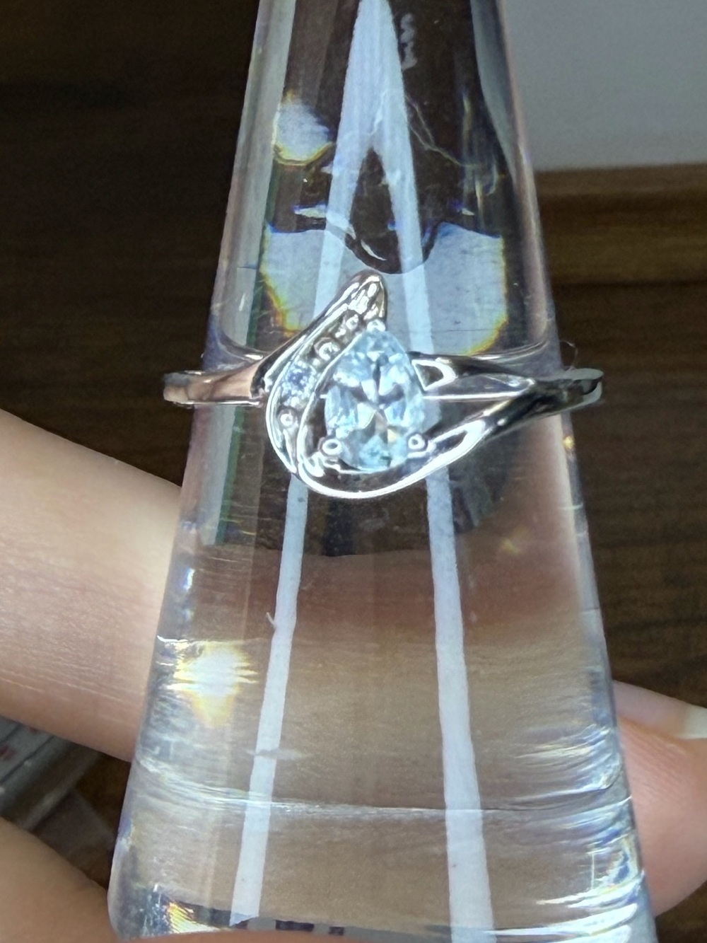 Aquamarine and CZ ring
